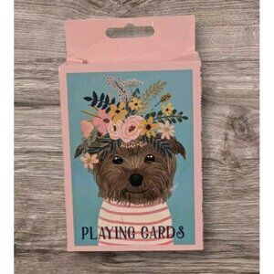 Mia Charro Cards Dog Playing Yorkie Deck Yorkshire Terrier Flower Crown Game Pup